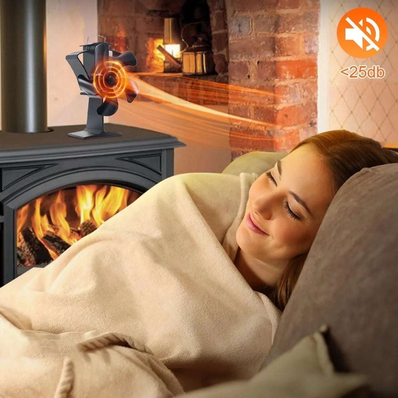 Ventilateur de Poêle à Bois à 6 Pales