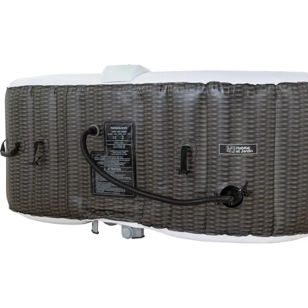 Spa gonflable en PVC - 4 places - Marron/crème