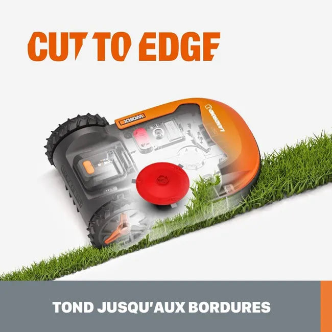Robot tondeuse connecté WORX PLUS Wr165e, 500 m²