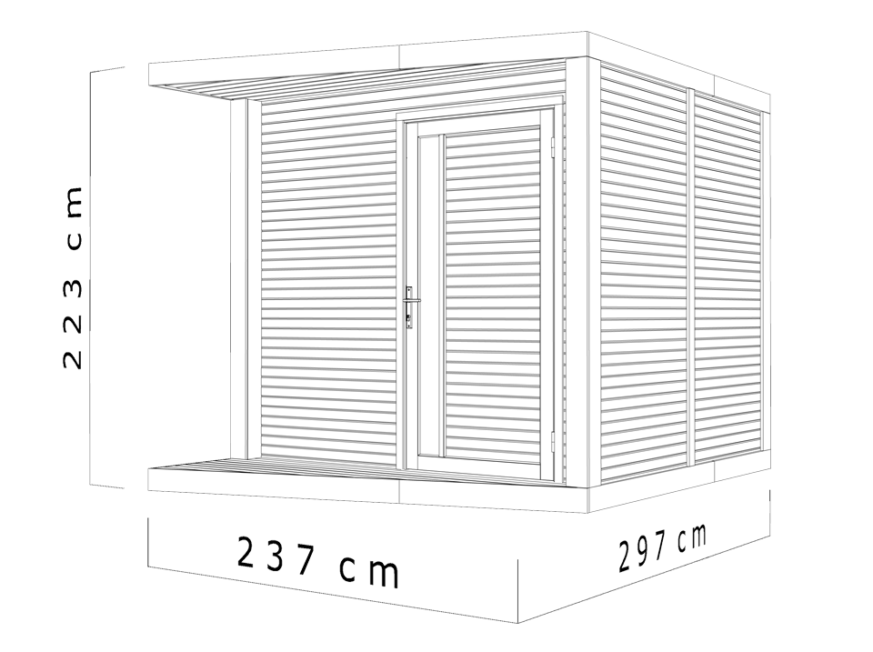 Abri de jardin NERIS Gris Anthracite – 237×297 cm