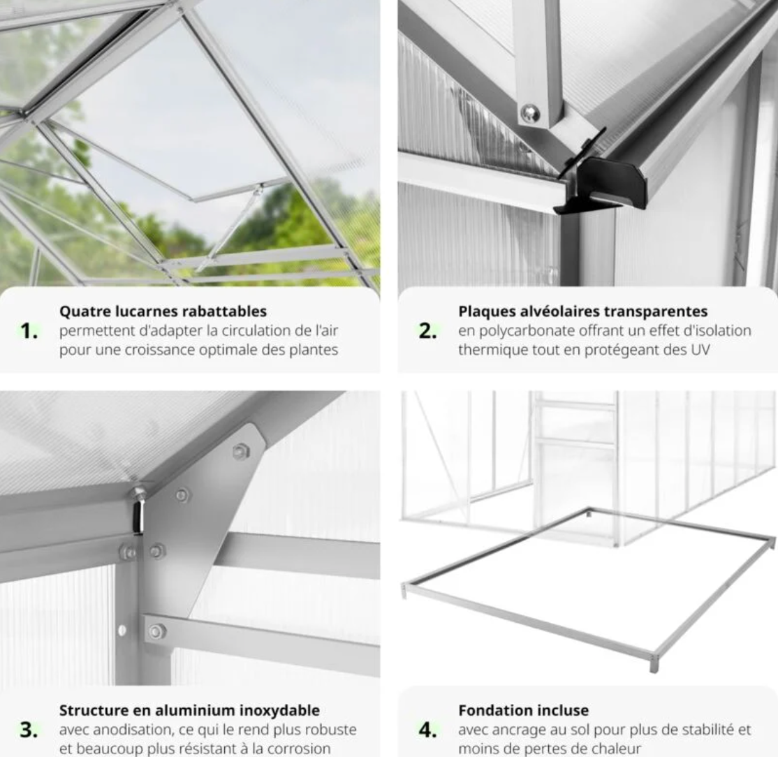 Serre de Jardin avec Fondation Isolation Thermique