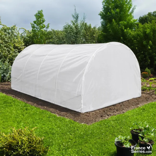 Serre de jardin tunnel 18m² - ø32 mm acier galvanisé avec bâche transparente