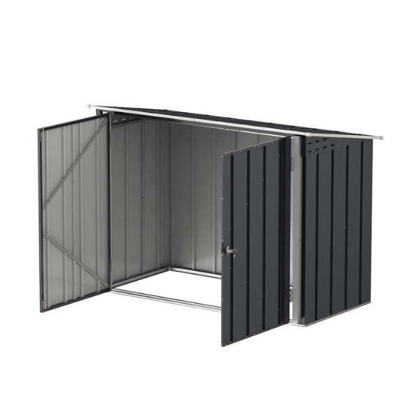 Abri à vélos en métal Duramax 1,74m² anthracite avec kit ancrage