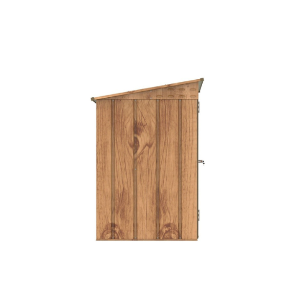 Abri à vélos en métal 1,74m² imitation bois avec kit ancrage