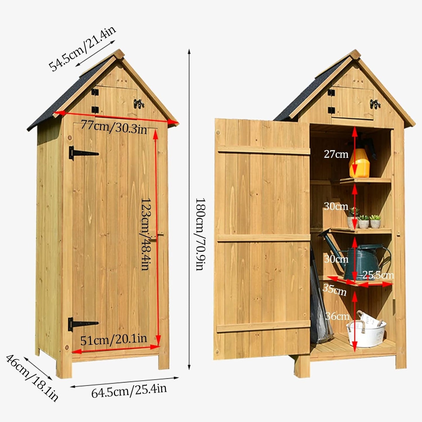 Armoire Abri de Jardin - 3 Étagères