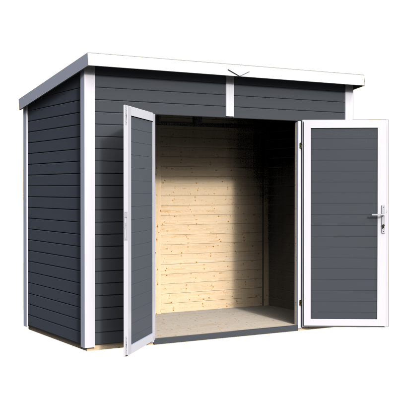 Abri de Jardin en Bois Anthracite - 3,49m²