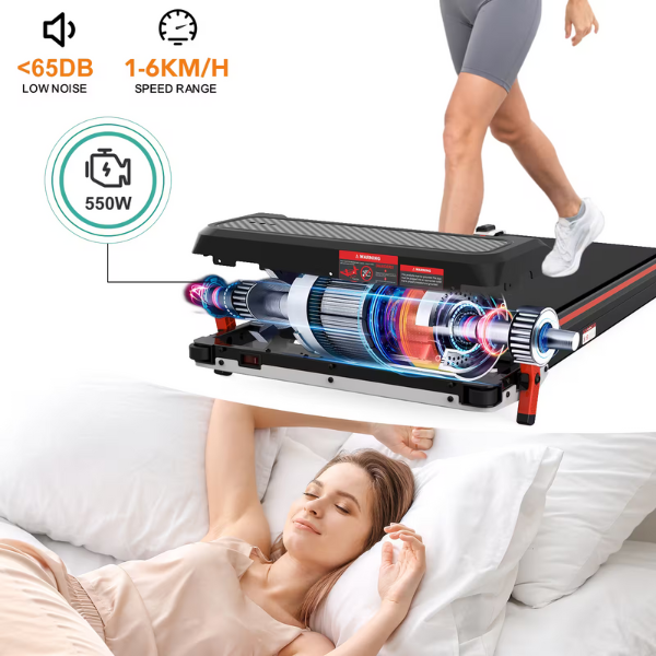 Tapis de Course à angle fixe 6%.ZX3,550W,6.0km/h,Ceinture de Massage