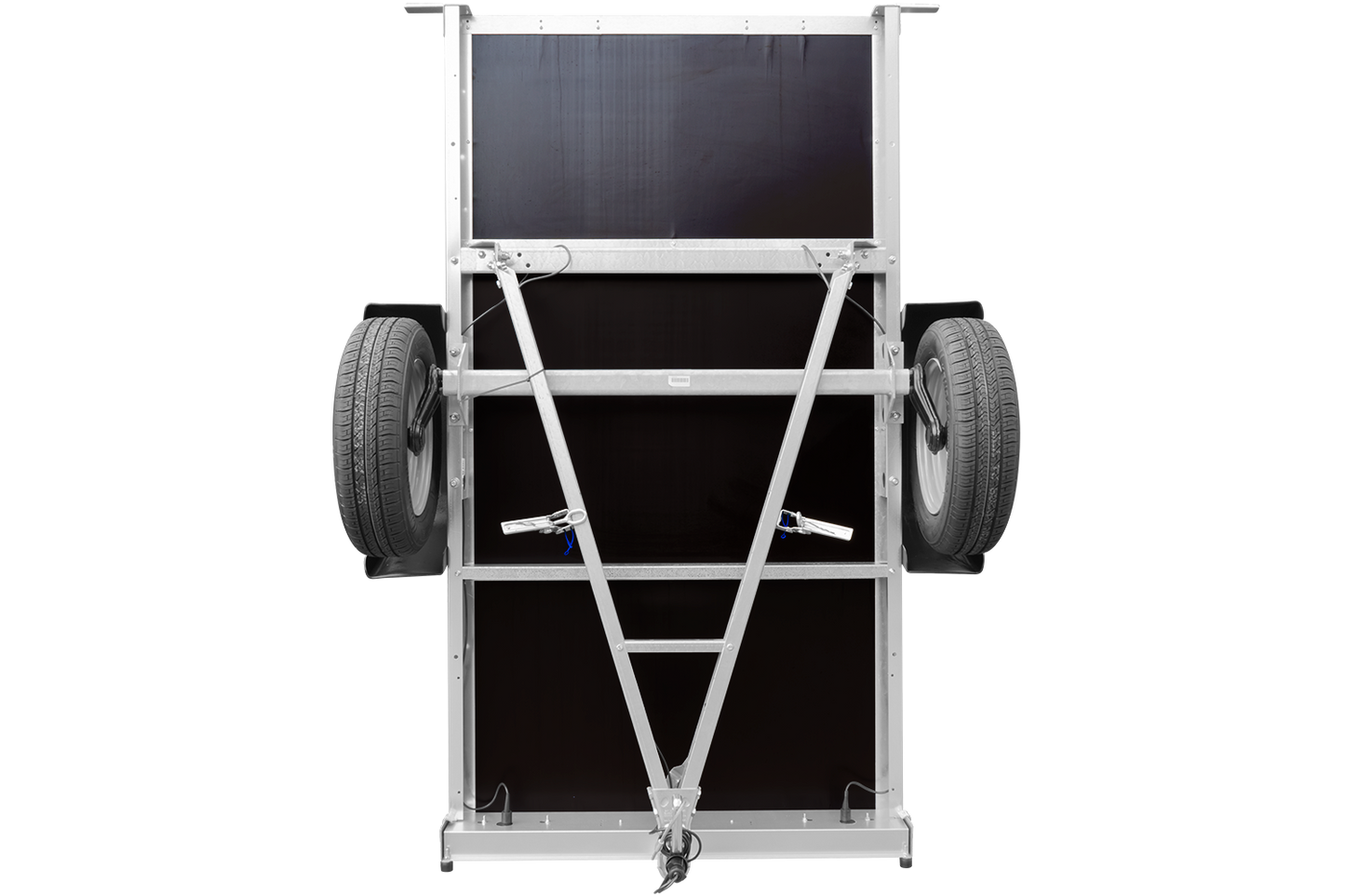 Remorque bagagère garden trailer 200 kipp 200 x 106 cm avec bâche haute bleue, arceau et roue jockey – Neuf – Prix Destockage
