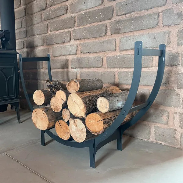 Support à Bois de Chauffage d'Extérieur Noir