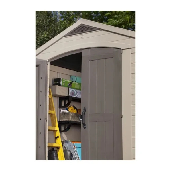Abri de jardin en résine 4,7 m² Beige et marron