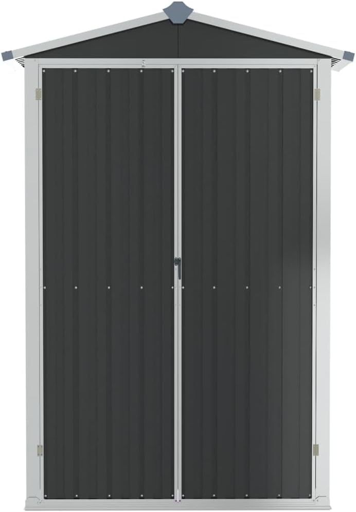 Abri de Jardin Gris - 116x45x175 cm - Acier Galvanisé