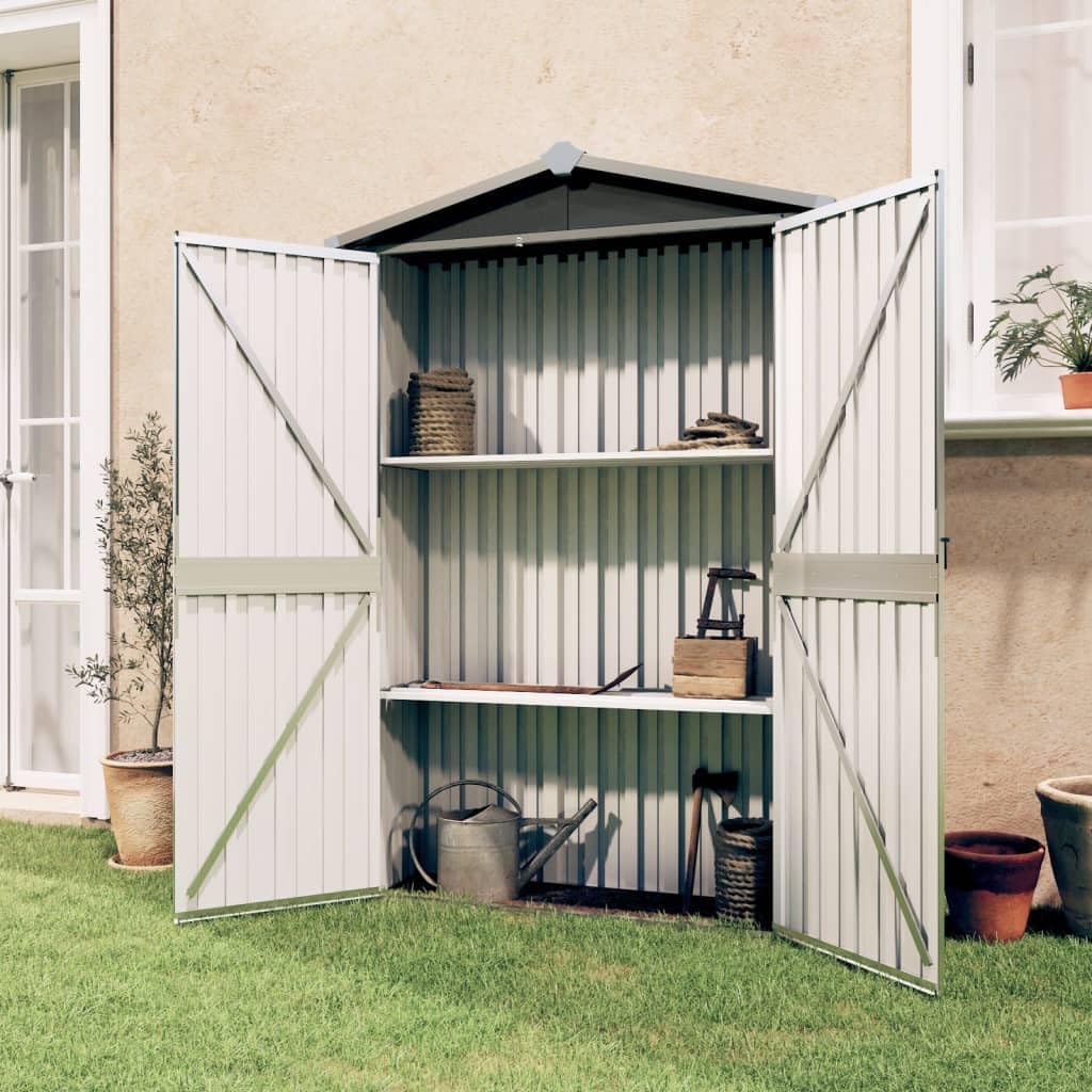 Abri de Jardin Gris - 116x45x175 cm - Acier Galvanisé
