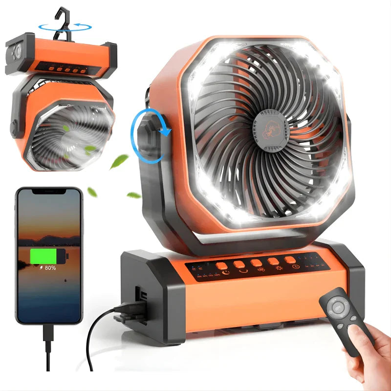 Ventilateur de Camping sans Fil 3 en 1