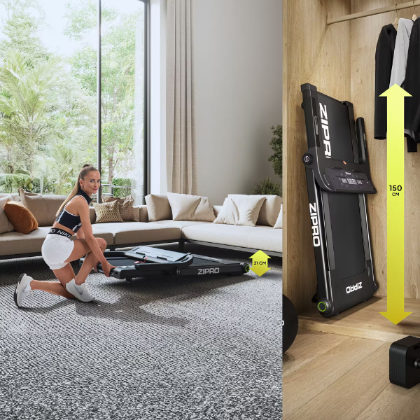 Tapis de course pliant Zipro Pacto 125 x 45 cm, 16 km/h