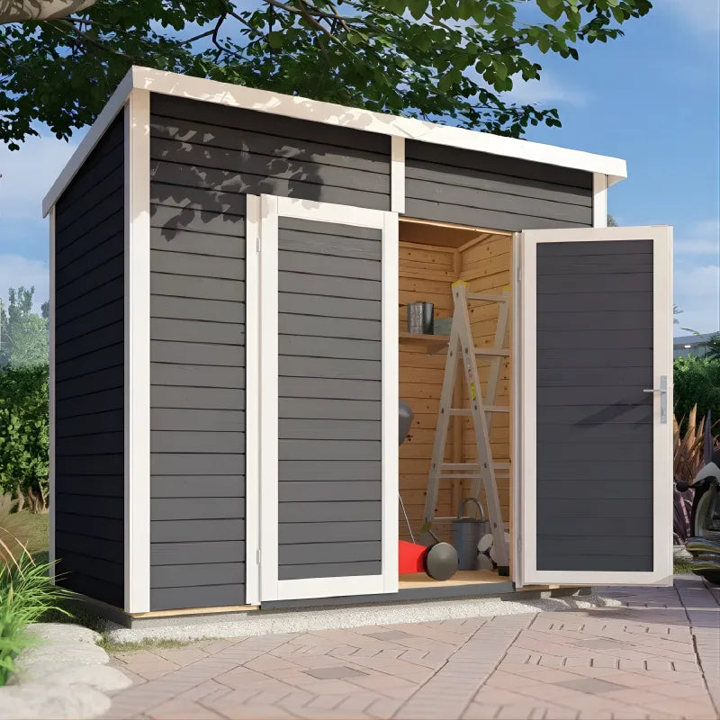 Abri de Jardin en Bois Anthracite - 3,49m²