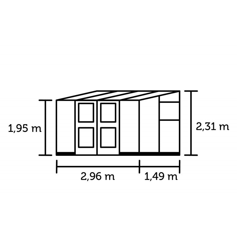 Serre Veranda Aluminium Anthracite et Verre Trempé - 4,4m²