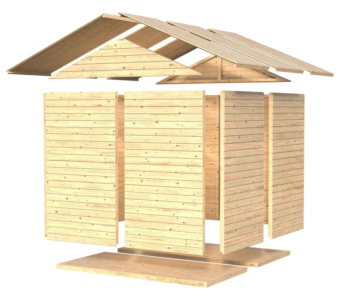 Abri de Jardin - Avec Plancher et Feutre de Toiture