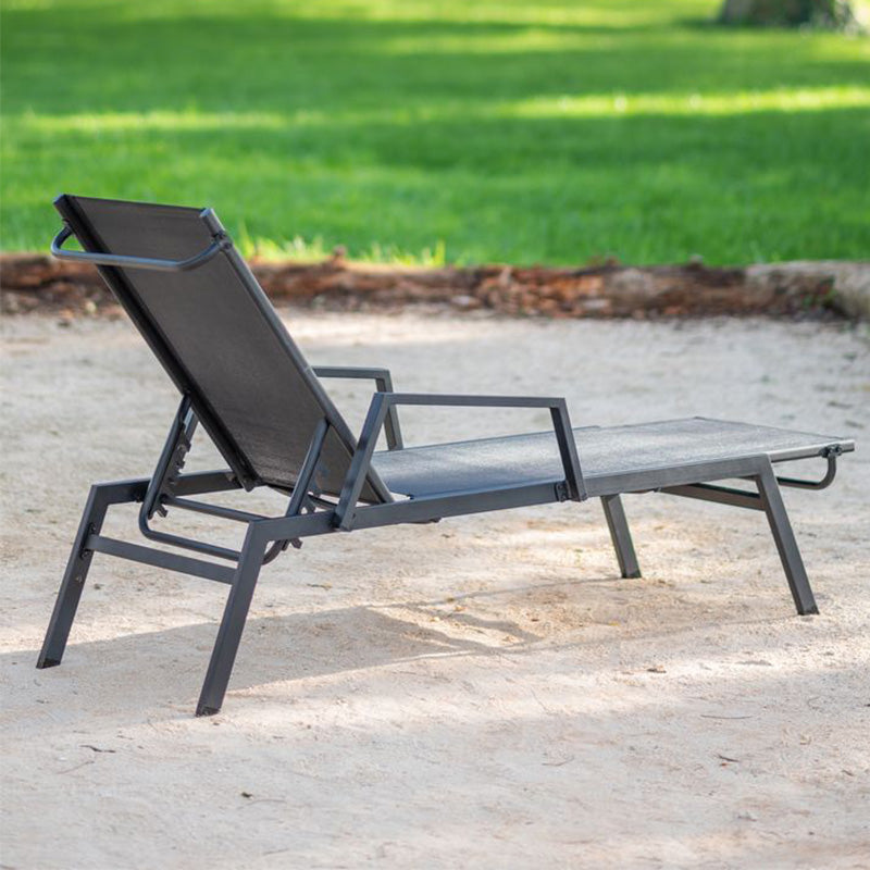 Bain de soleil Alban - 4 crans - acier & textile - noir