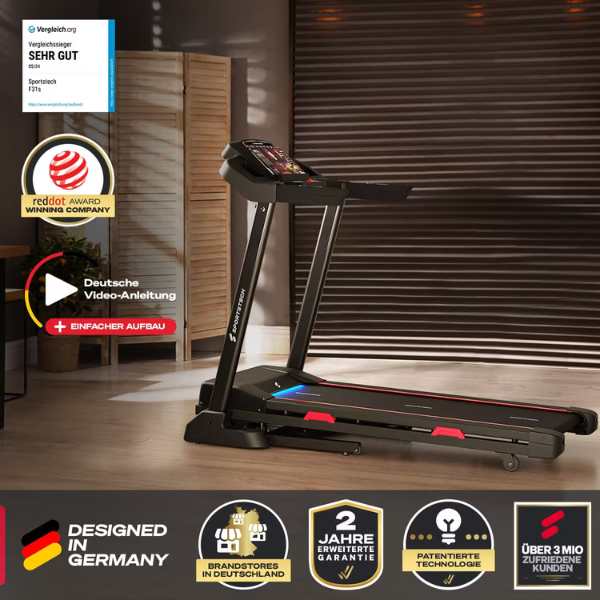 Tapis Course F31 Pliable, Cardio, 12 Programmes, 16km/h, MP3 + Haut-Parleurs