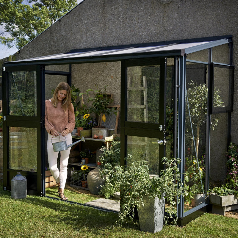 Serre Veranda Aluminium Anthracite et Verre Trempé - 4,4m²