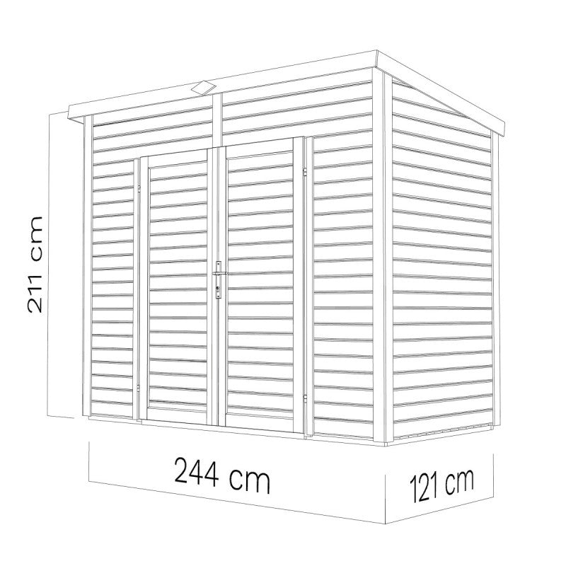Abri de Jardin en Bois Anthracite - 3,49m²