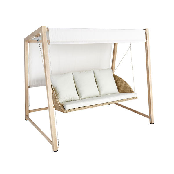 Balancelle 3 places en acier beige