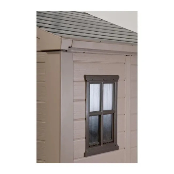 Abri de jardin en résine 4,7 m² Beige et marron