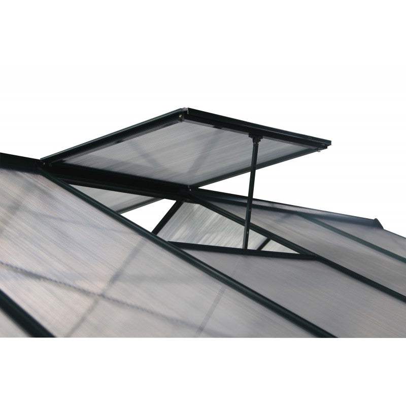 Serre Adossée - 3,9m² - Verte - en Polycarbonate 4mm