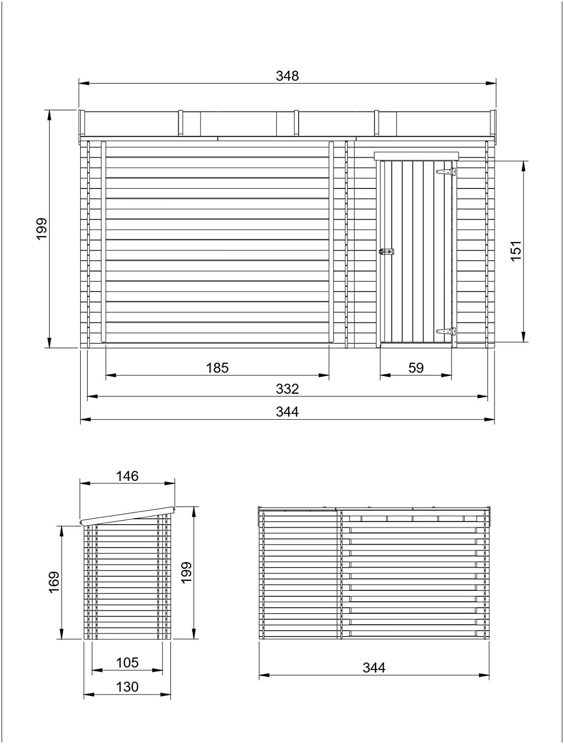 Abri de Jardin 1,1 m2 + Abri à Bûches 3.8 m3