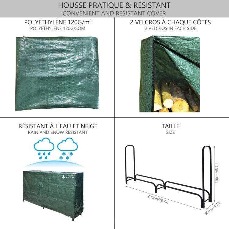 Serre Bûche 2m avec Housse de Protection