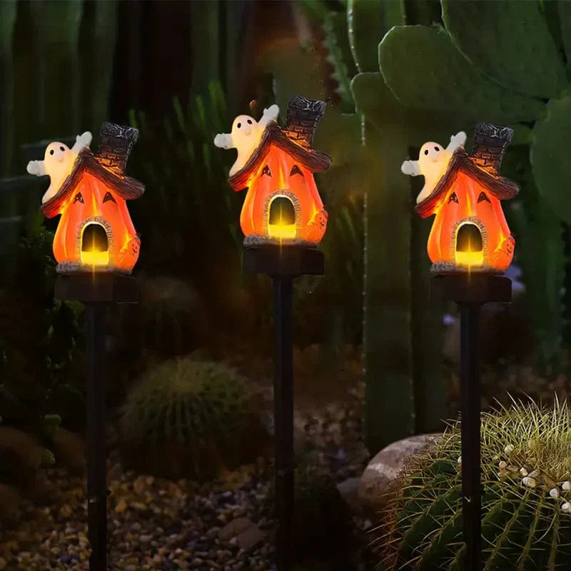 Lampe Solaire Maison-Citrouille Fantaisiste