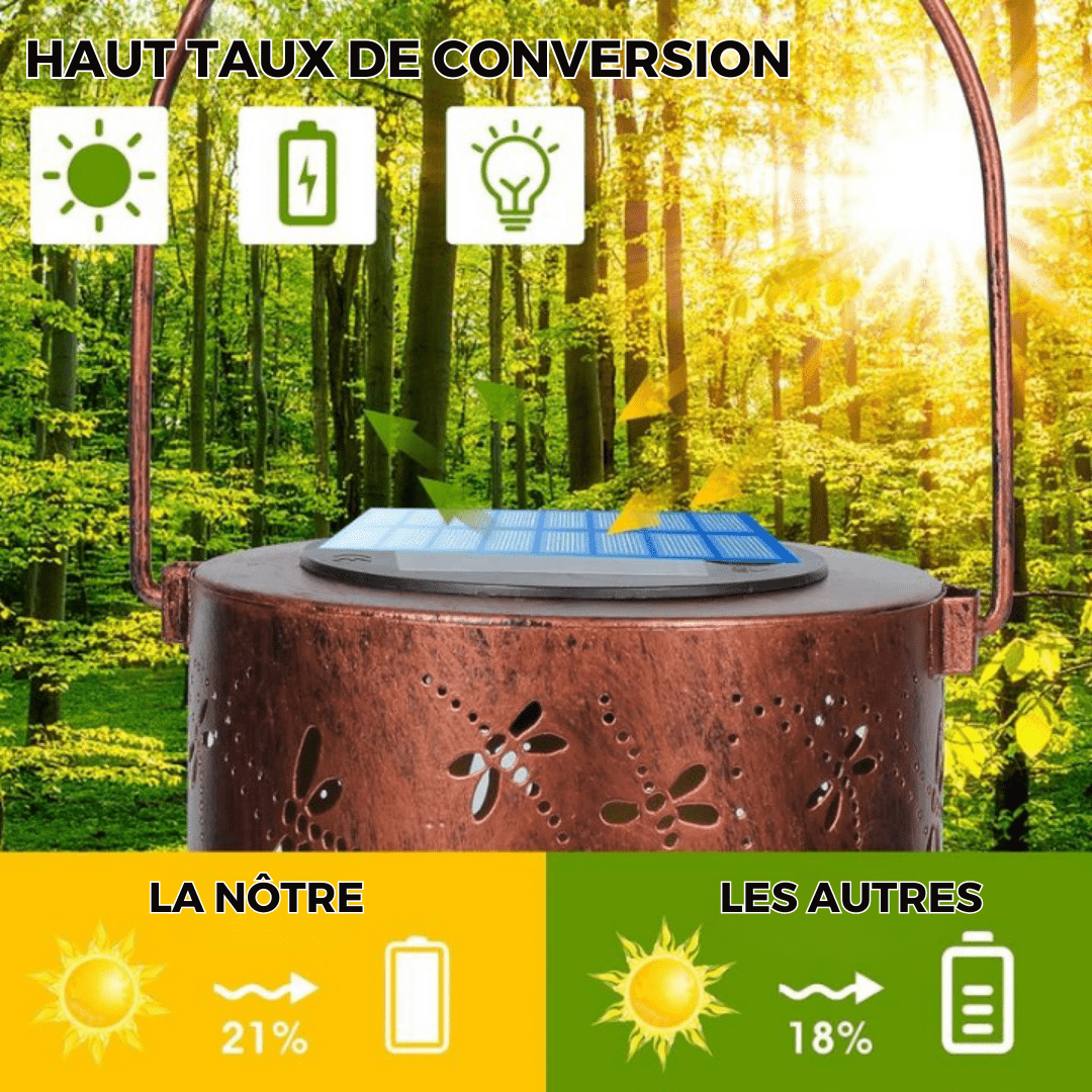 Lanterne Solaire d'Extérieur Motif Libellule