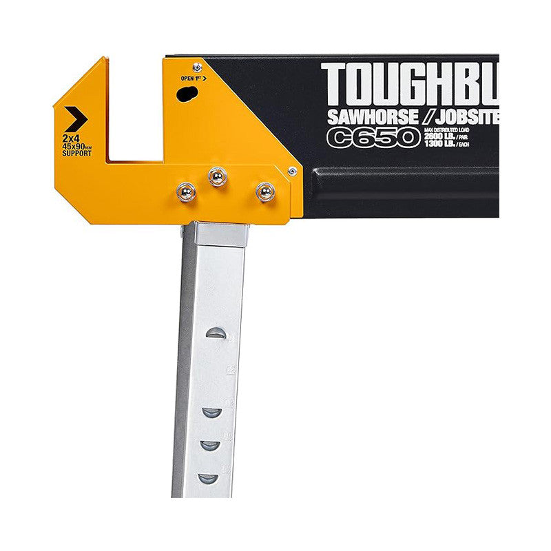 Pack de 2 tréteaux-table réglables C650 (Capacité 1180kg/paire) TOUGHBUILT TB-C650-2-XEA