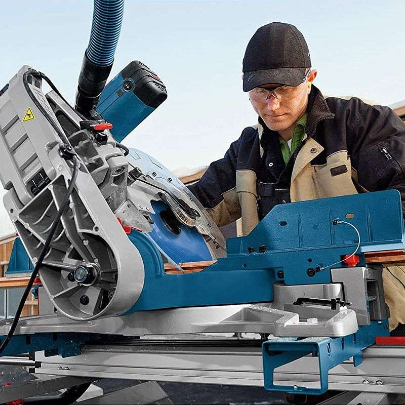 Scie à onglet radiale BOSCH 0615990EH4 - GCM 12 GDL Professional + Support de travail GTA 2500 W Professional