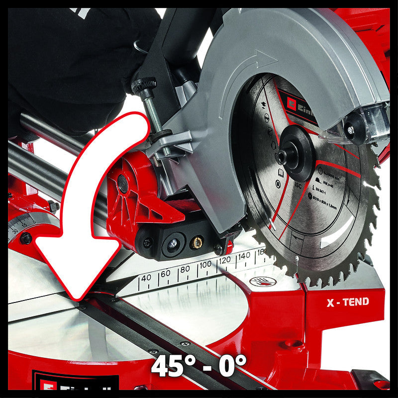 Scie a onglet radiale sans fil 36V Ø210 EINHELL TE-SM 36/210 Li-Solo Power X-Change - Machine nue
