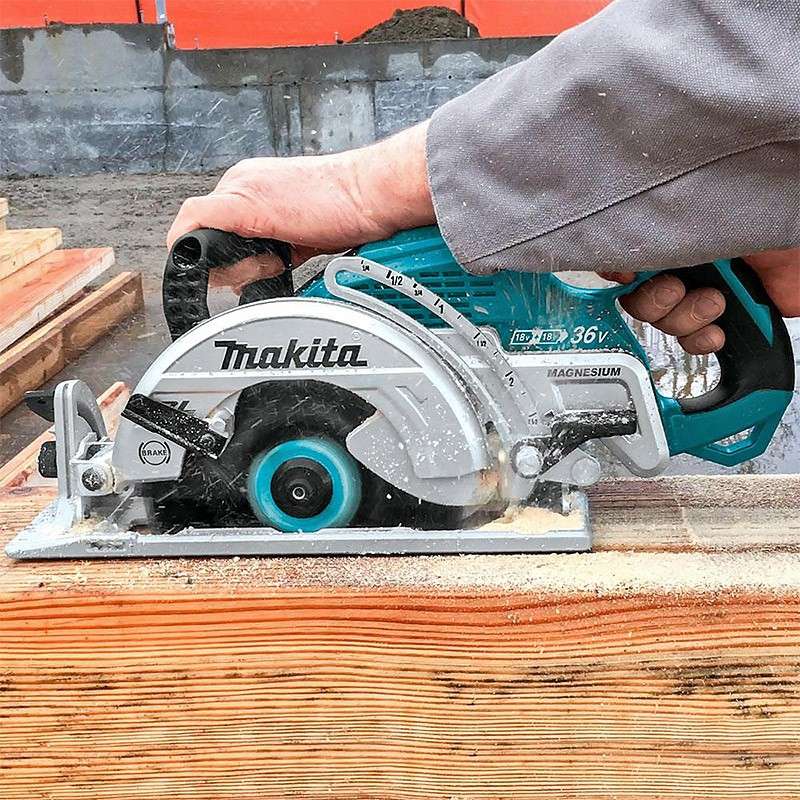 Scie circulaire MAKITA DRS780Z Ø 185mm à poignée arrière 36V (2x18V) Li-Ion (Machine Nue)