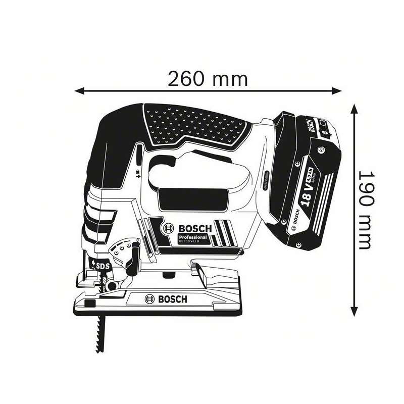 Scie sauteuse BOSCH 06015A6100 - GST 18 V-LI B Professional 18V (machine nue)