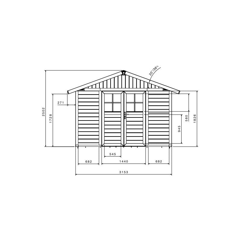 Abri de Jardin en PVC - 7,5m²