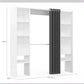 Dressing Extensible Blanc & Gris avec Rideau - Étagères - Double Penderie