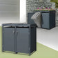 Abris de Poubelle avec Toit Végétal - Pour 2 Poubelles