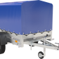 Remorque bagagère garden trailer 200 kipp 200 x 106 cm avec bâche haute bleue, arceau et roue jockey – Neuf – Prix Destockage