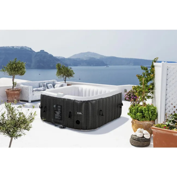Spa gonflable en PVC - 4 places - Marron/crème