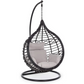 Chaise suspendue avec coussin en acier noir, balançoire pour jardin et piscine