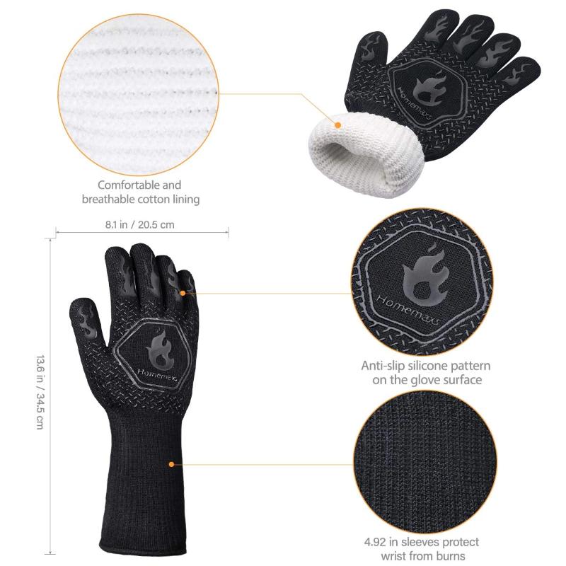 Gants de Barbecue Mitaines Résistantes à la Chaleur