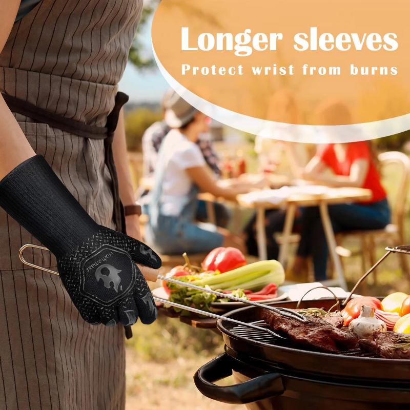 Gants de Barbecue Mitaines Résistantes à la Chaleur