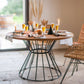 Table Paul - 4 à 6 places - 79 x 120 x 120 cm - metal & teck - bois & noir