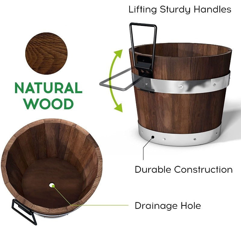 Jardinières en Bois Rustiques avec Ensemble d'Outils de Jardin