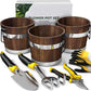 Jardinières en Bois Rustiques avec Ensemble d'Outils de Jardin