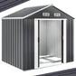 Abri de jardin en métal gris 257x205x177cm