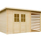 Abri de jardin bois Katy – 4,44 + 3 m² – Prix d’usine
